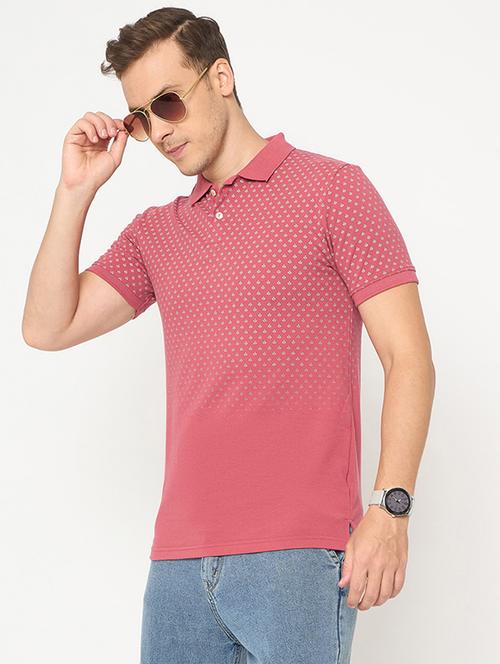 men printed short sleeve polo t-shirt - 21986275 -  Standard Image - 0