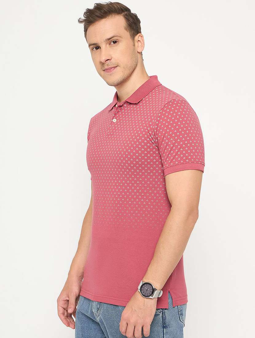 men printed short sleeve polo t-shirt