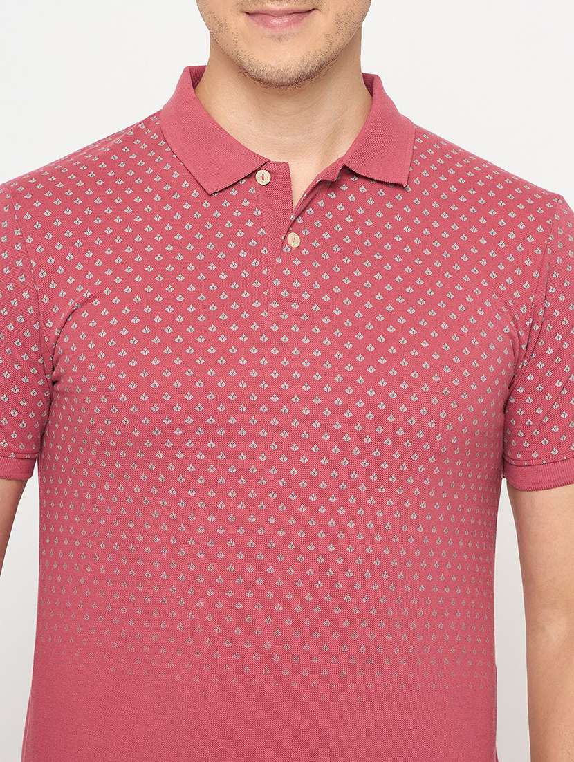 men printed short sleeve polo t-shirt - 21986275 -  Standard Image - 3