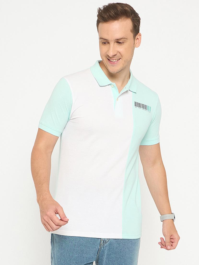 men color blocked short sleeve polo t-shirt - 21986276 - Zoom Image - 0