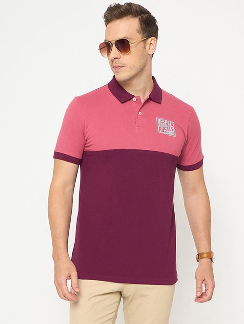 men color blocked short sleeve polo t-shirt - 21986277 - Standard Image - 0