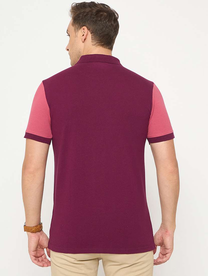 men color blocked short sleeve polo t-shirt - 21986277 - Standard Image - 3