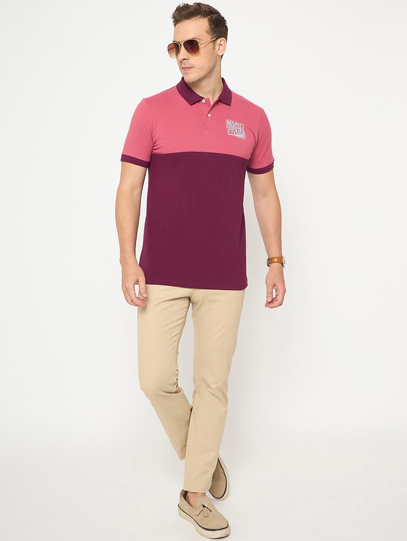 men color blocked short sleeve polo t-shirt - 21986277 - Standard Image - 5