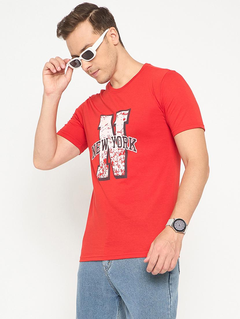 men printed short sleeve regular ft t-shirt