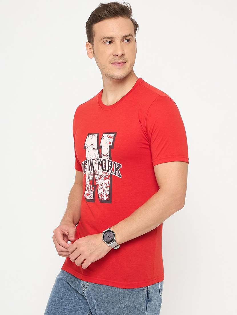 men printed short sleeve regular ft t-shirt