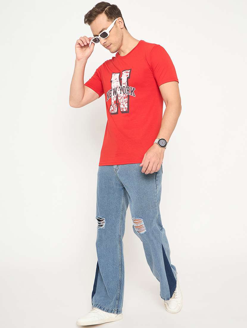 men printed short sleeve regular ft t-shirt - 21986284 - Standard Image - 5
