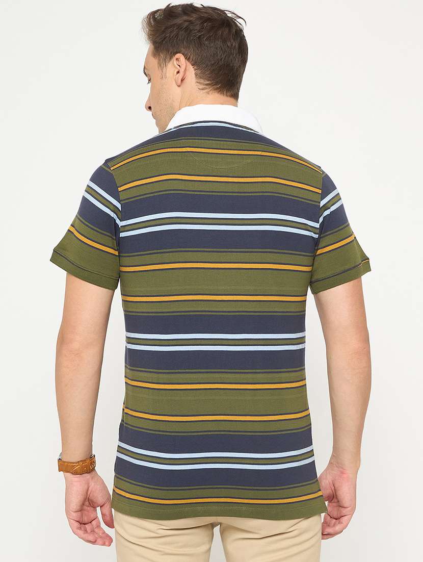 men striped short sleeve polo t-shirt - 21986288 - Standard Image - 3