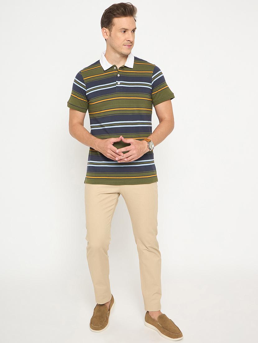 men striped short sleeve polo t-shirt - 21986288 - Standard Image - 5