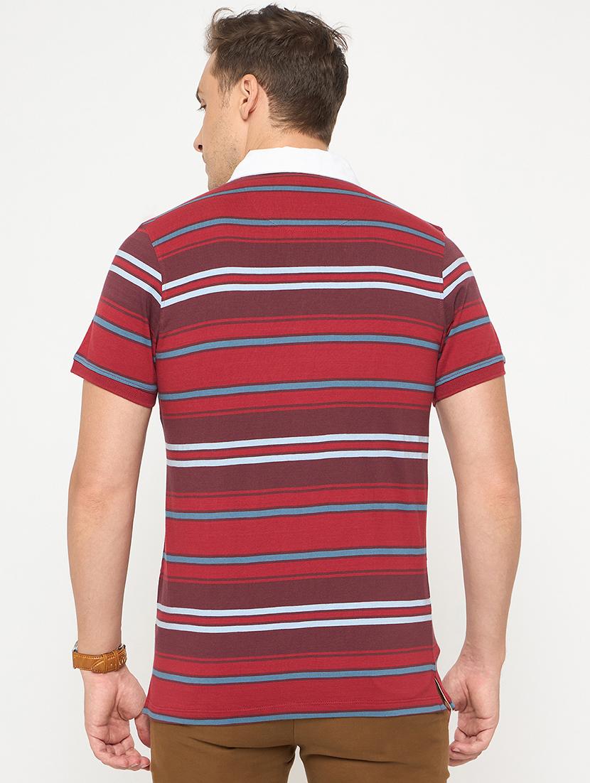 men striped short sleeve polo t-shirt - 21986289 - Standard Image - 3