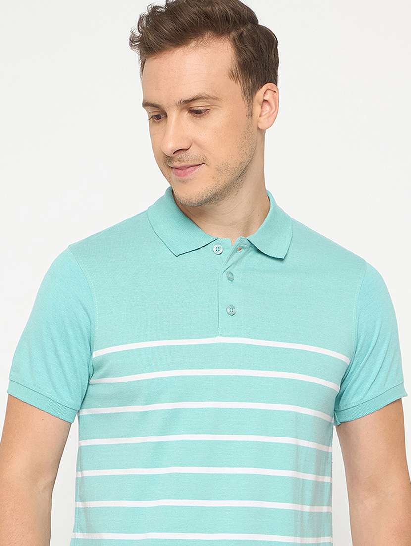men striped short sleeve polo t-shirt - 21986290 - Standard Image - 3