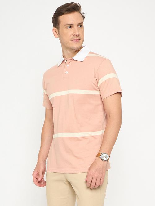 men striped short sleeve polo t-shirt - 21986291 - Standard Image - 0