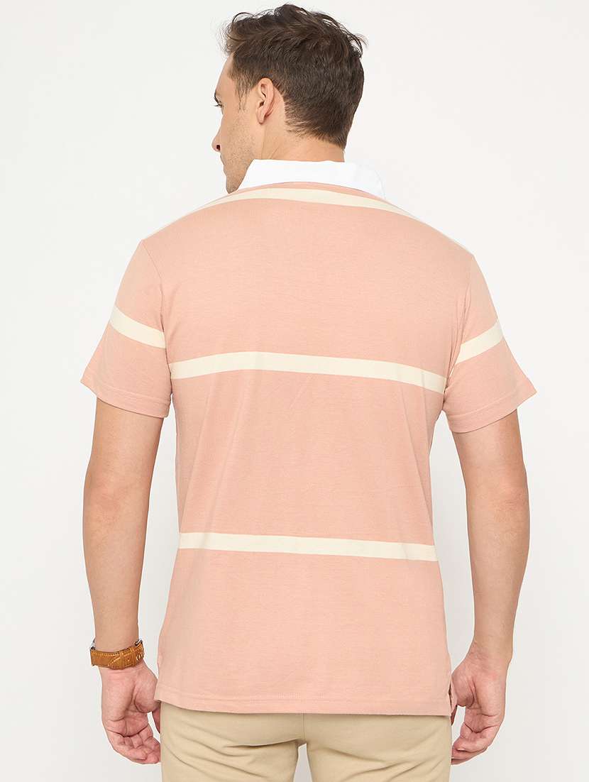 men striped short sleeve polo t-shirt - 21986291 - Standard Image - 3