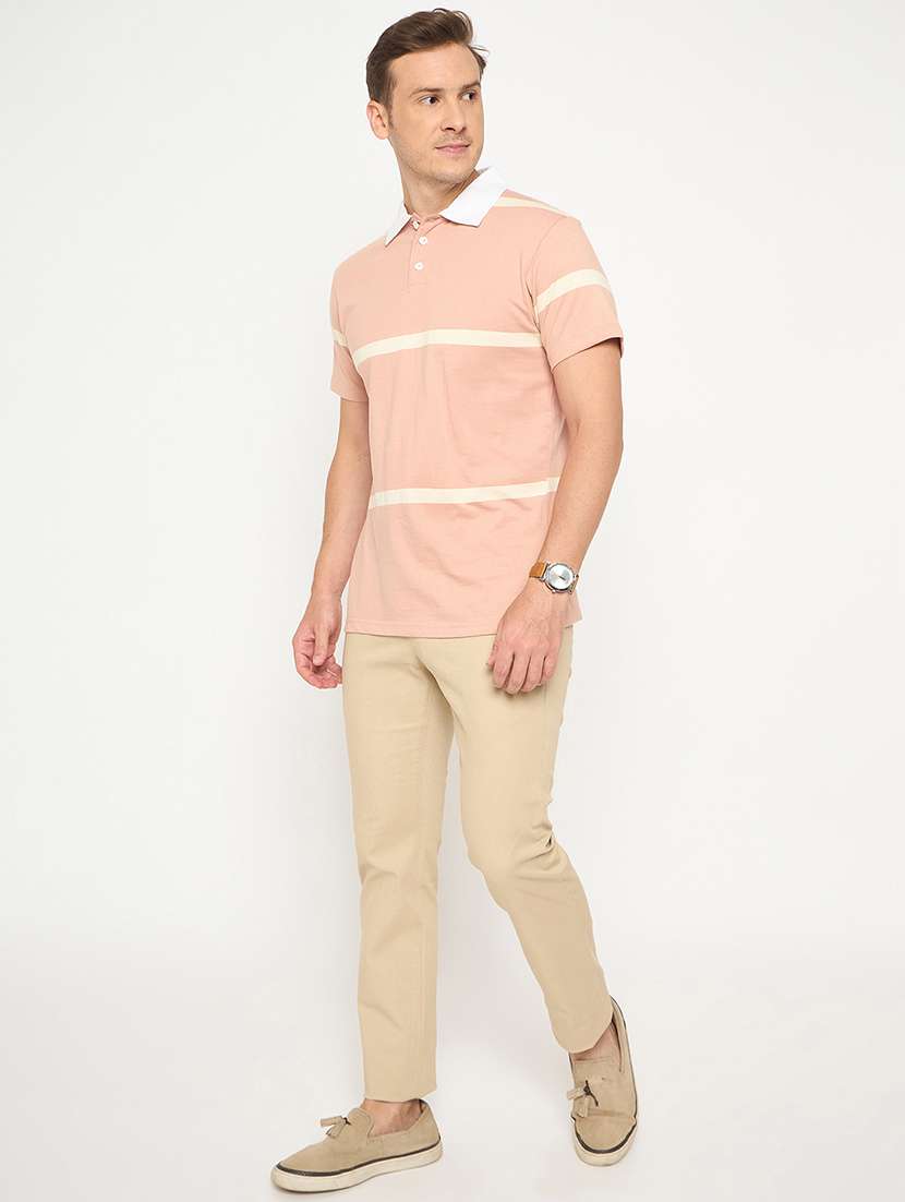 men striped short sleeve polo t-shirt - 21986291 - Standard Image - 5