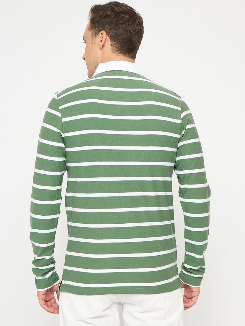 men striped long sleeve polo t-shirt - 21986292 - Standard Image - 3