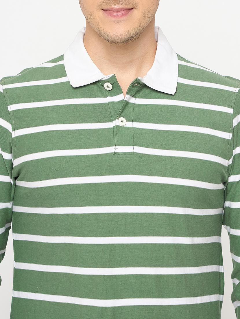 men striped long sleeve polo t-shirt - 21986292 - Standard Image - 5