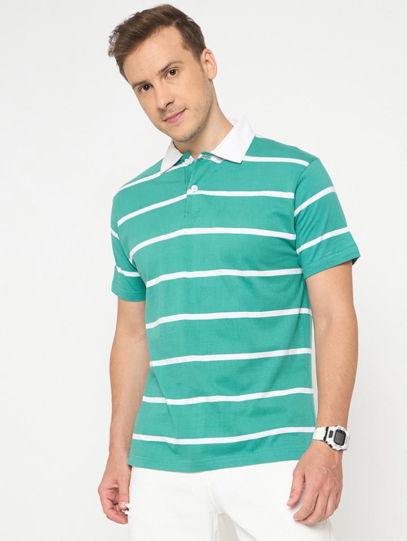 men striped short sleeve polo t-shirt - 21986293 - Zoom Image - 0