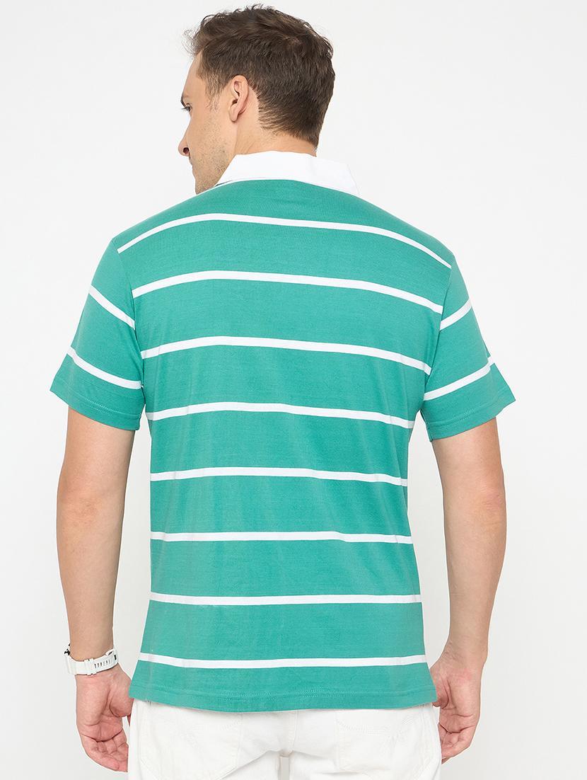 men striped short sleeve polo t-shirt - 21986293 - Standard Image - 3