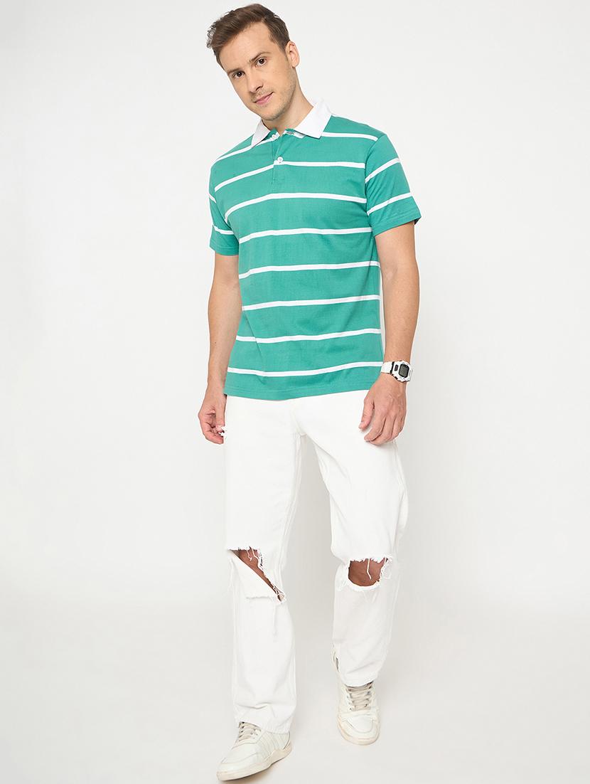 men striped short sleeve polo t-shirt - 21986293 - Standard Image - 5