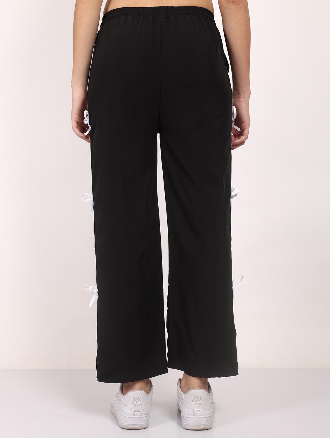 women black solid mid rise bootcut trouser - 21986300 - Standard Image - 3