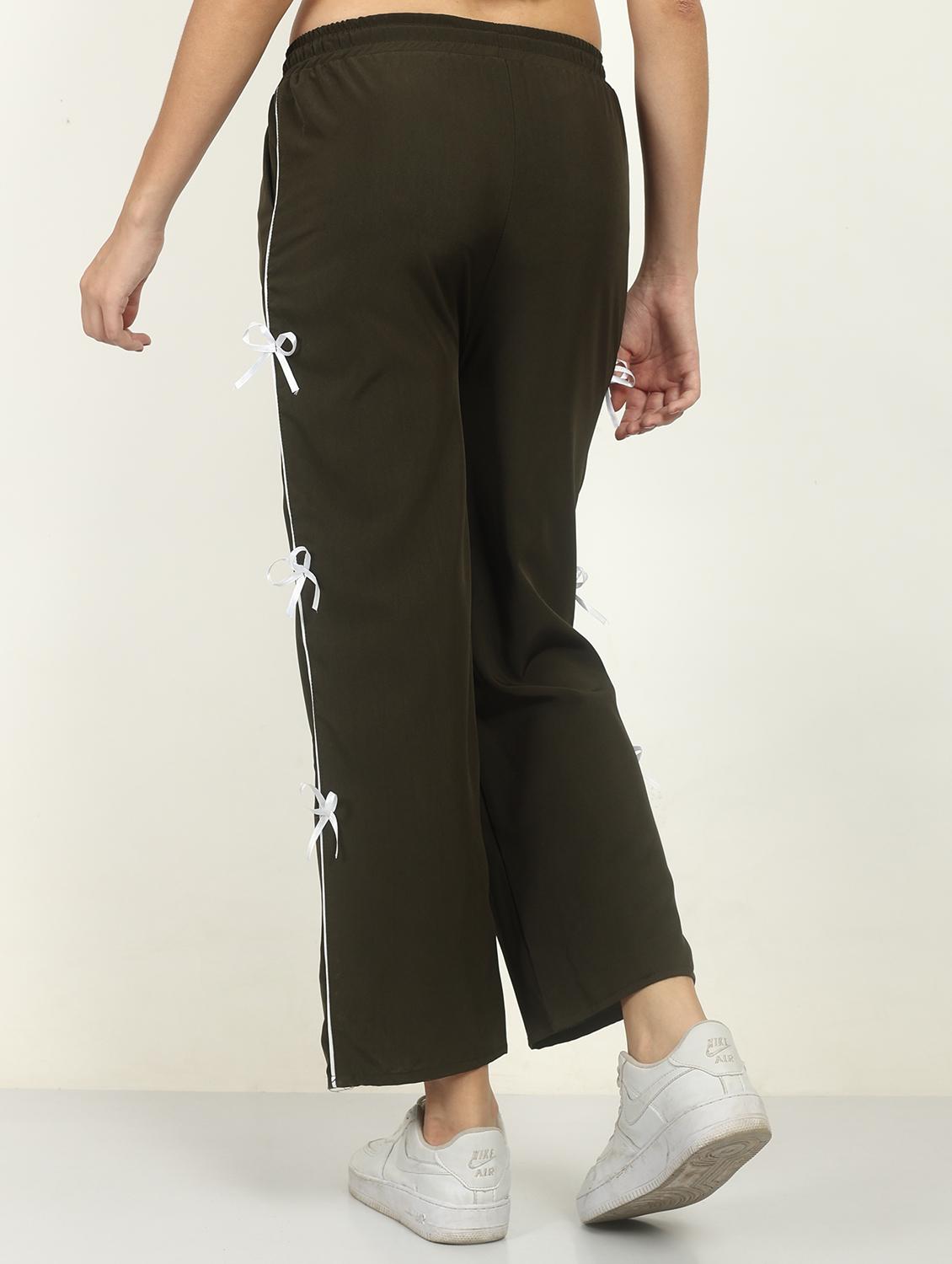 women solid mid rise straight trouser - 21986302 - Standard Image - 3