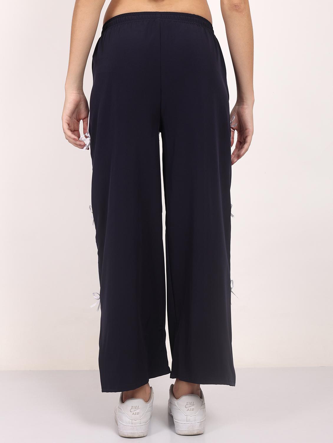 women solid mid rise straight trouser - 21986303 - Standard Image - 3