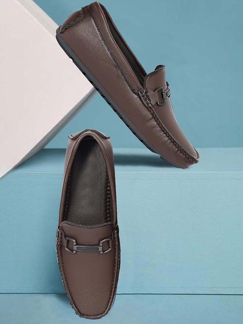 men brown slip on loafer - 21986316 -  Standard Image - 0