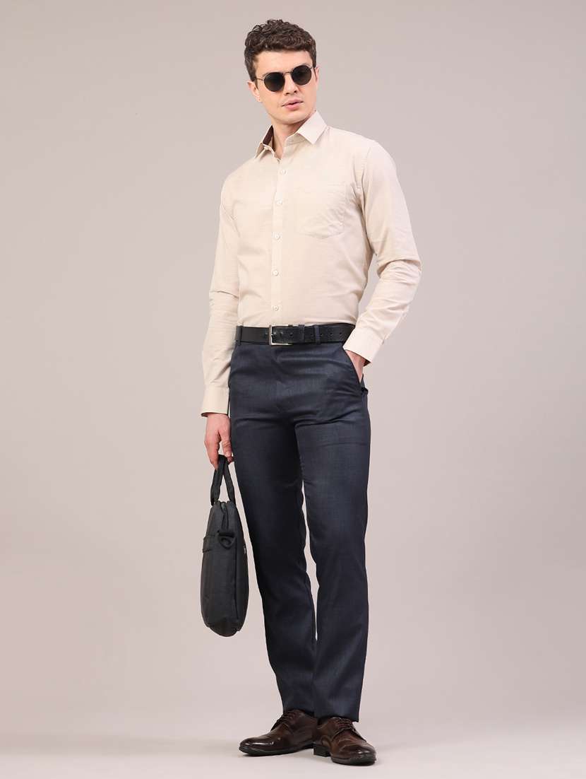 beige cotton formal shirt - 21986328 -  Standard Image - 5