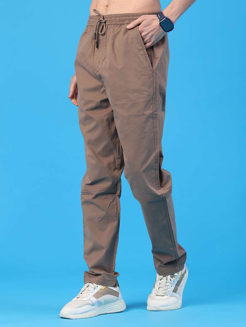 men solid mid rise full length track pant - 21986335 -  Standard Image - 3