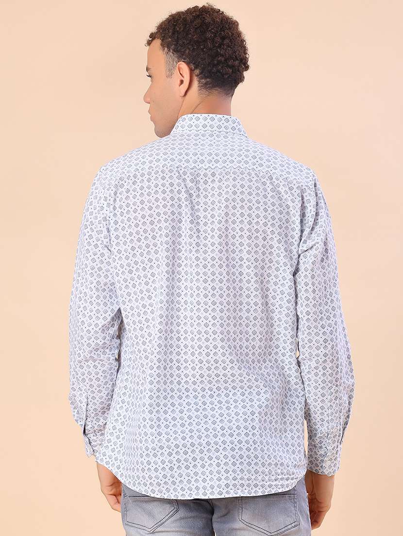 men printed long sleeve regular fit casual shirt - 21986355 - Standard Image - 3