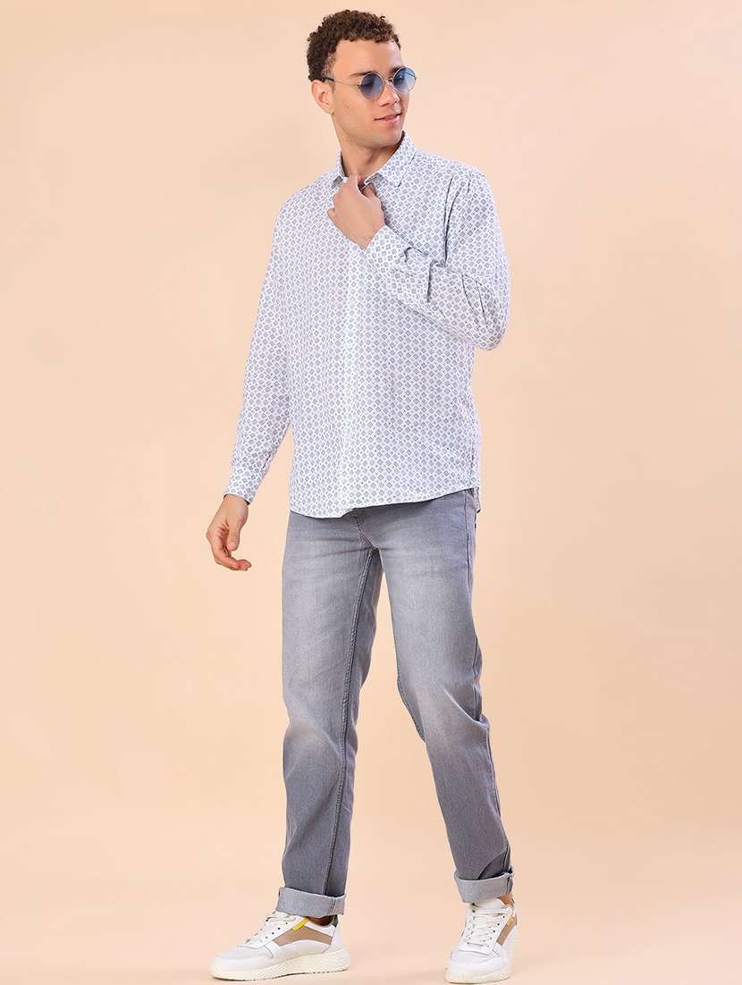 men printed long sleeve regular fit casual shirt - 21986355 - Standard Image - 5