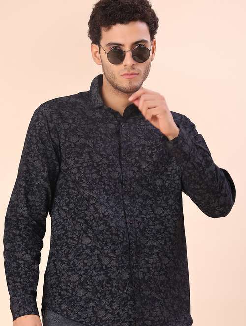 men printed long sleeve regular fit casual shirt - 21986357 - Standard Image - 0