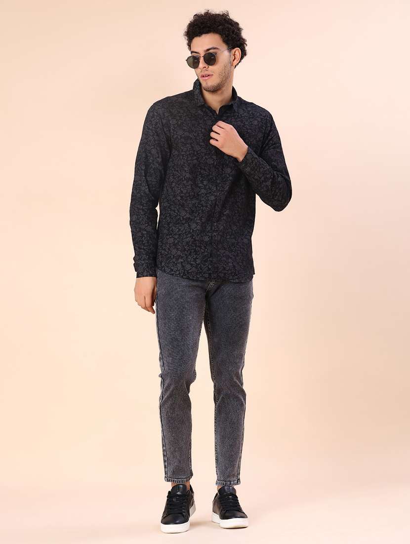 men printed long sleeve regular fit casual shirt - 21986357 - Standard Image - 5