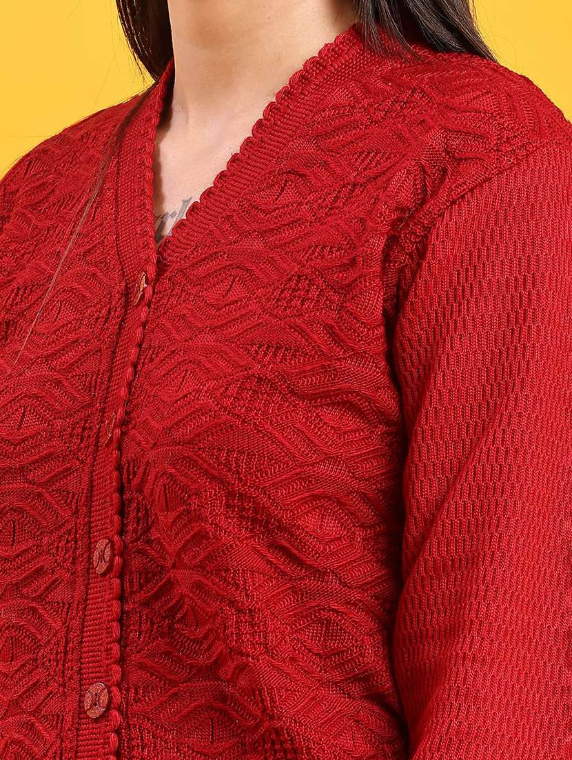 women self design long sleeve cardigan - 21986360 -  Standard Image - 5