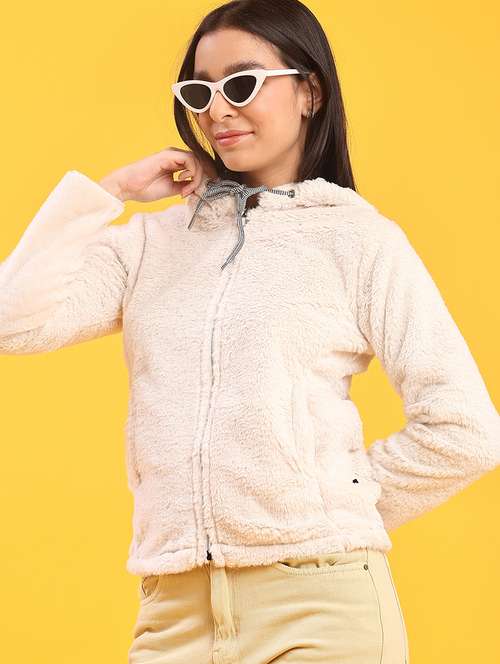 women solid long sleeve hooded sweatshirt - 21986405 -  Standard Image - 0