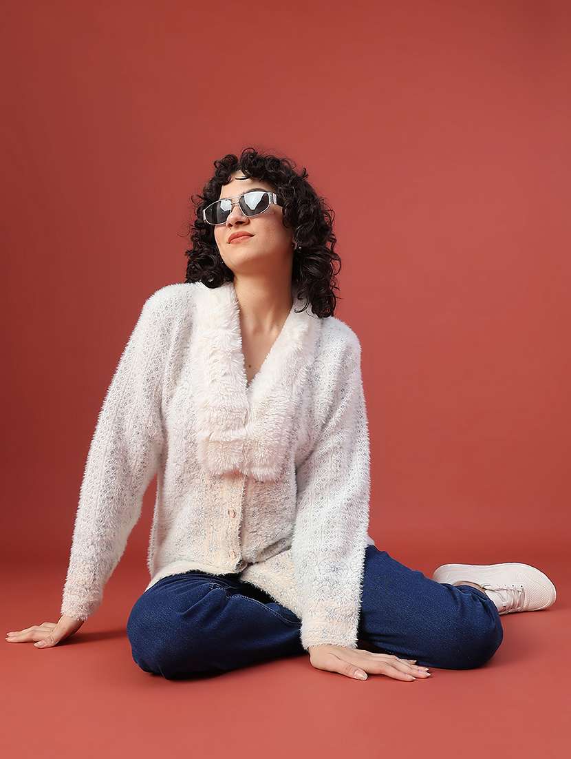 women self design long sleeve cardigan - 21986414 -  Standard Image - 5