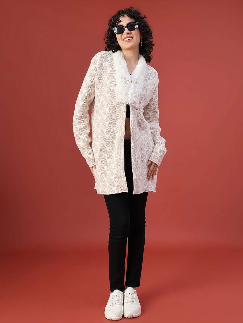 women self design long sleeve cardigan - 21986415 -  Standard Image - 5