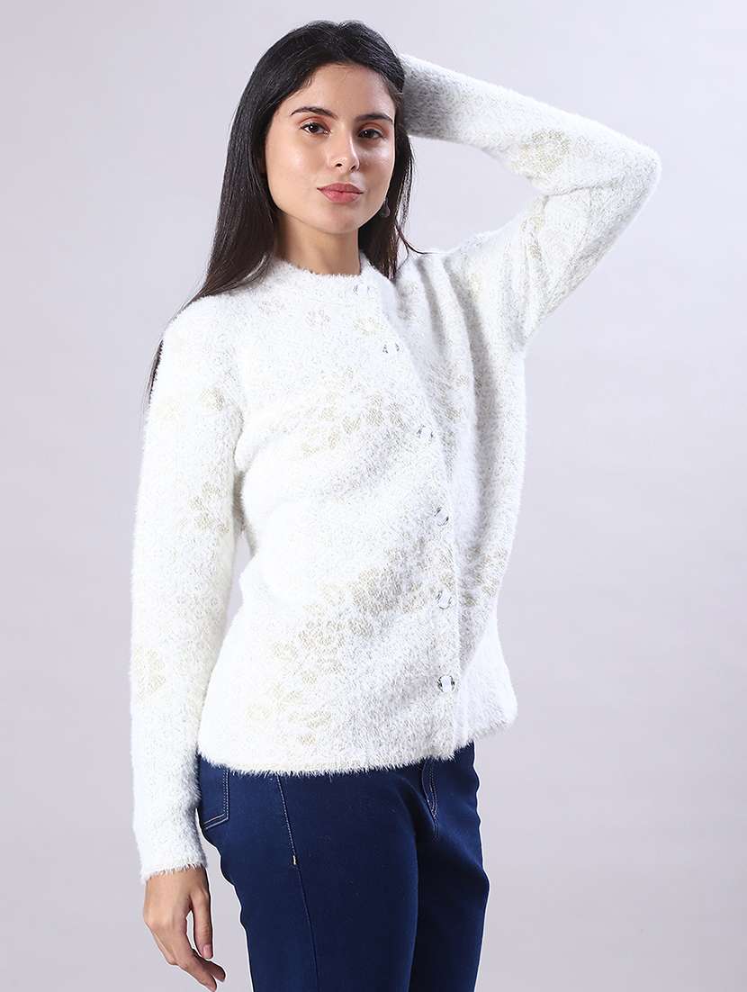 women self design long sleeve cardigan - 21986442 -  Standard Image - 3