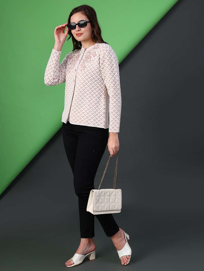 women self designed long sleeve cardigan - 21986445 -  Standard Image - 5