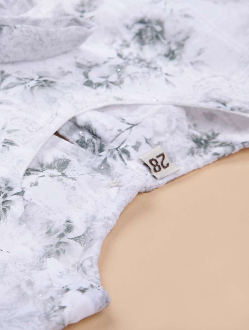 girls printed puff sleeve a-line top - 21986448 -  Standard Image - 3