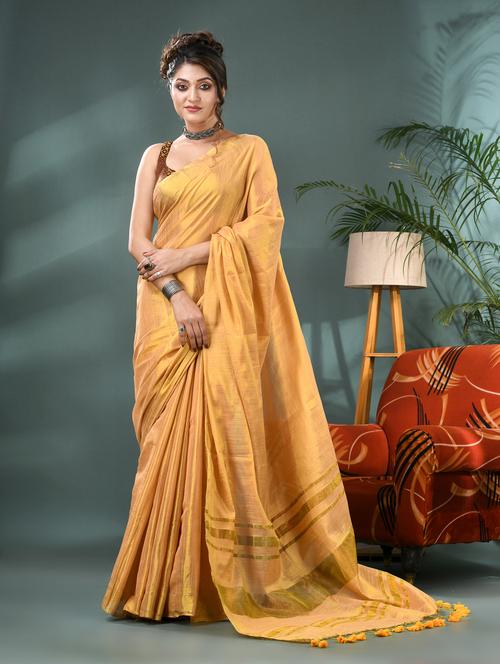 women solid plain saree with blouse - 21986597 -  Standard Image - 0