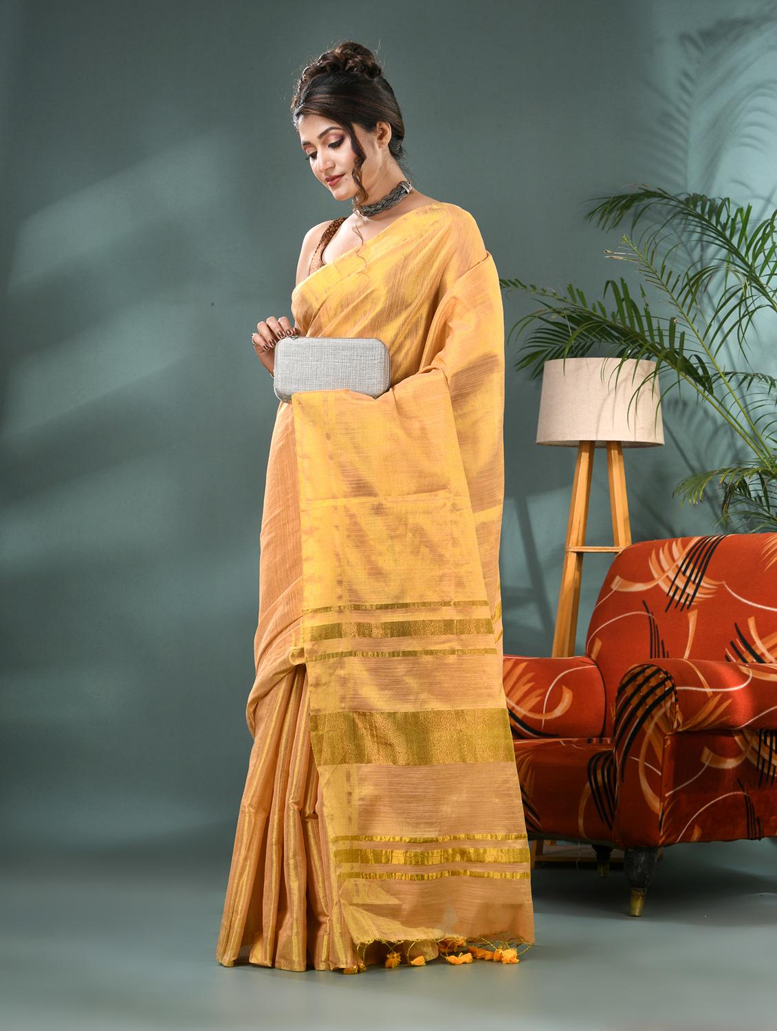 women solid plain saree with blouse - 21986597 - Standard Image - 5