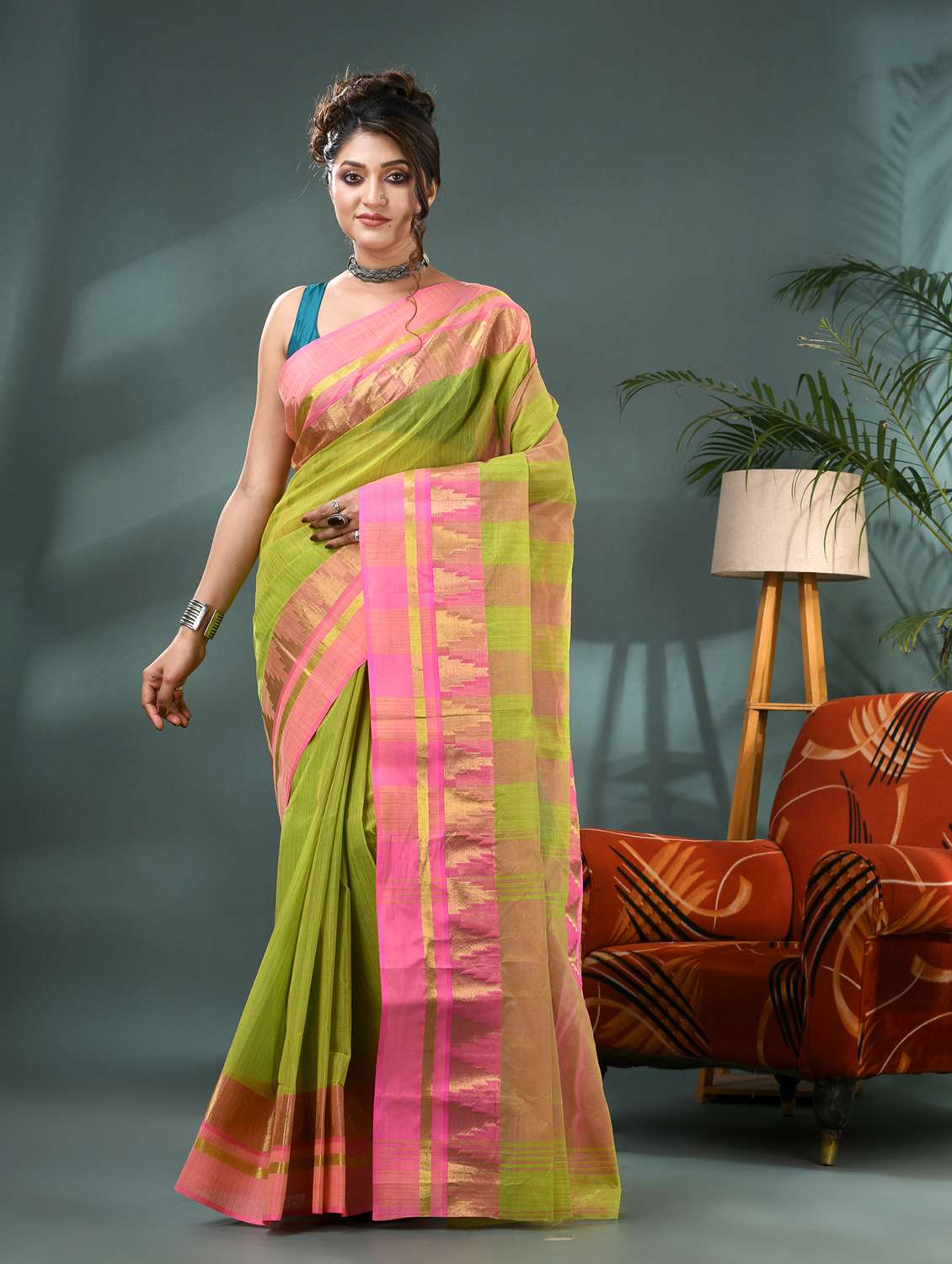 women self design tant saree - 21986601 -  Standard Image - 3
