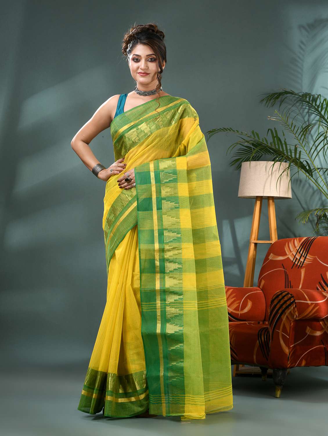 women self design tant saree - 21986605 -  Standard Image - 3
