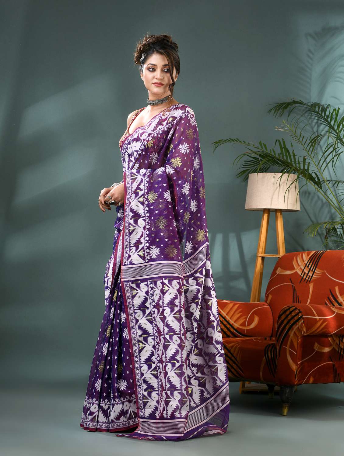 women self design jamdani saree - 21986608 -  Standard Image - 3