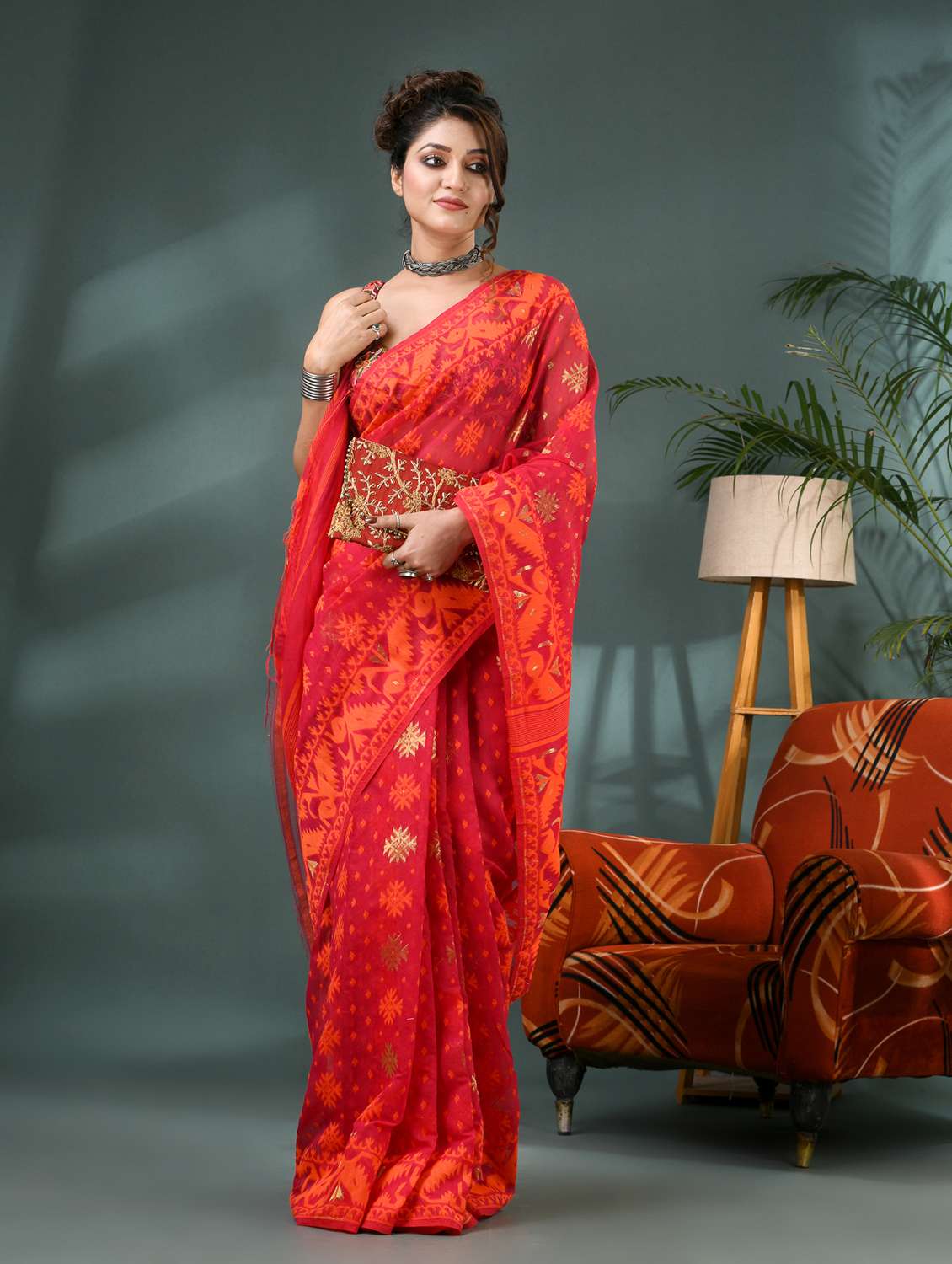 women self design jamdani saree