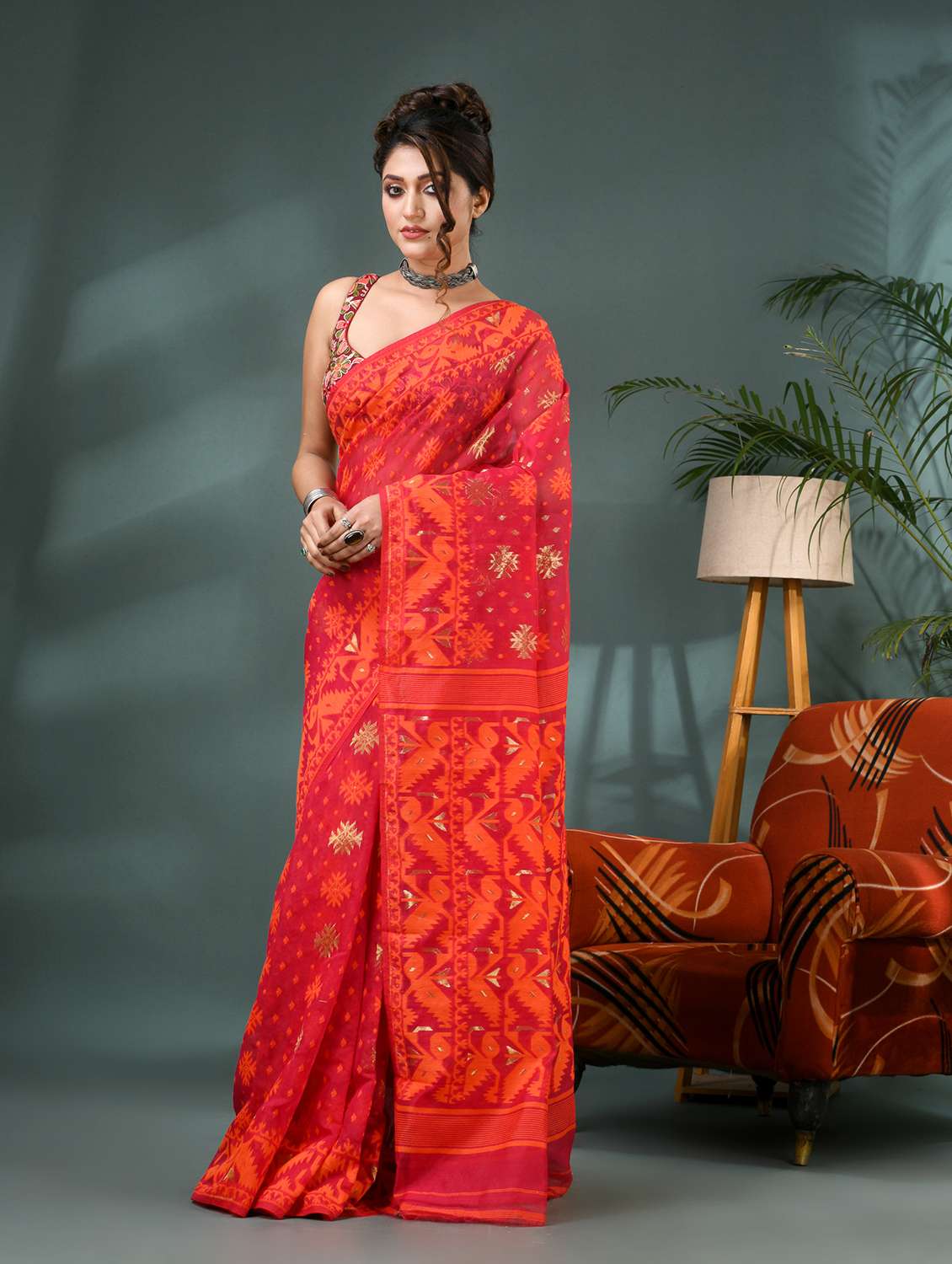 women self design jamdani saree - 21986609 -  Standard Image - 3