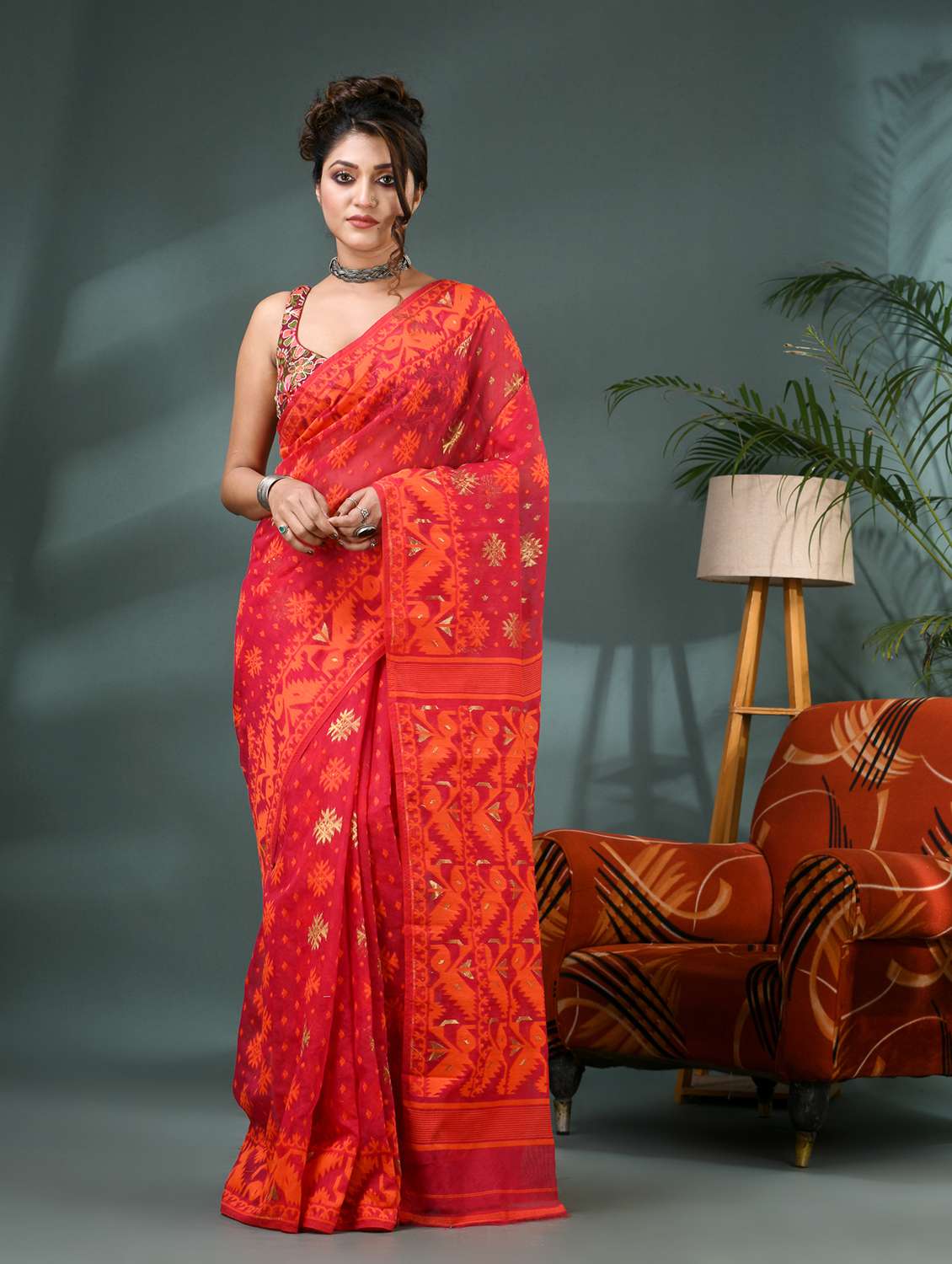 women self design jamdani saree - 21986609 -  Standard Image - 5