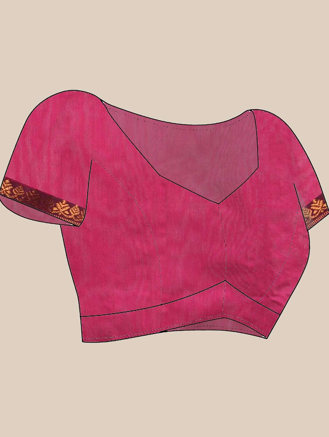 women solid with bordered saree with blouse - 21986614 -  Standard Image - 5