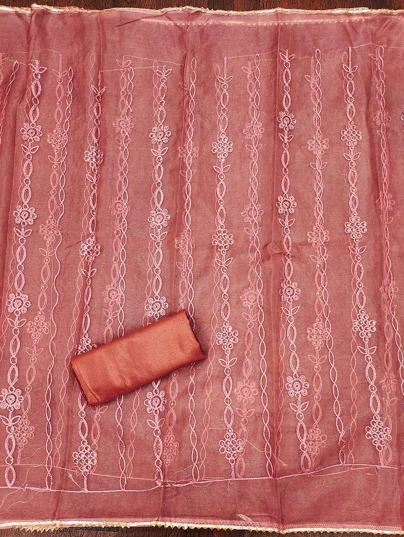 women solid with work embroidered unstitched suit set - 21986635 -  Standard Image - 3