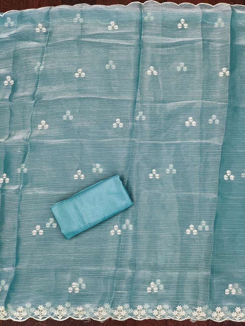 women solid with work embroidered unstitched suit set - 21986641 -  Standard Image - 3